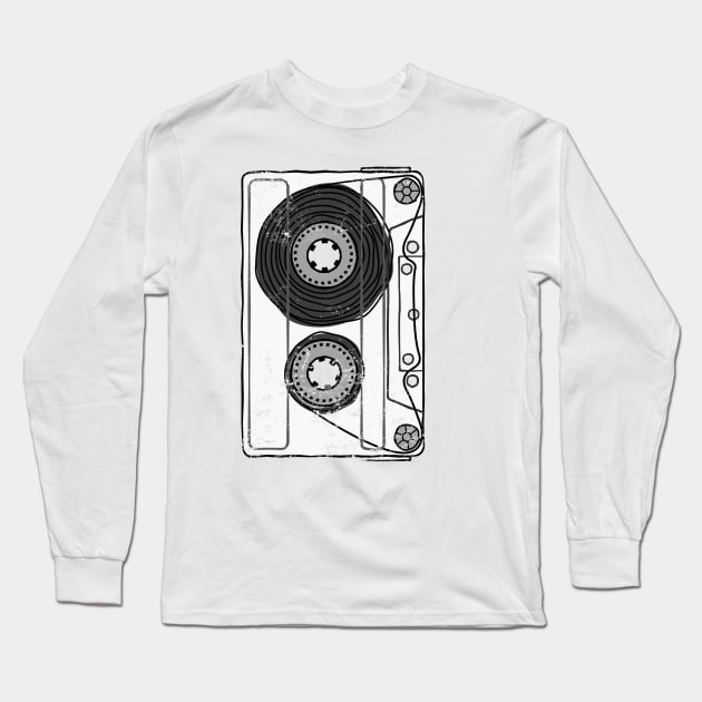 Vintage Retro Mixtape Made in the 80s Cassette Tape Long Sleeve T-Shirt by nvdesign